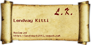 Lendvay Kitti névjegykártya